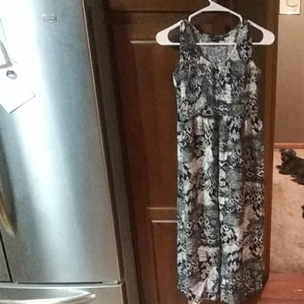 Black black and white notations petite dress